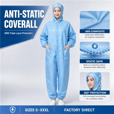 ESD wegwerp-cleanroomoverall